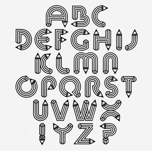 Pencil font, 1976 by Jean Larcher