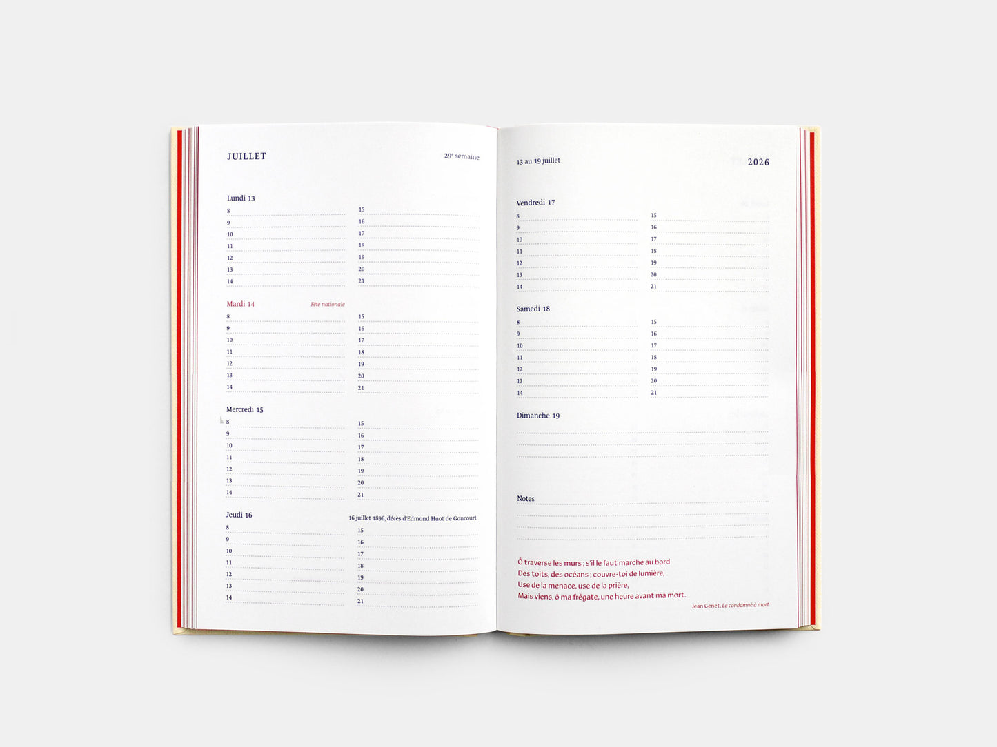 Slim Gallimard Agenda 2026