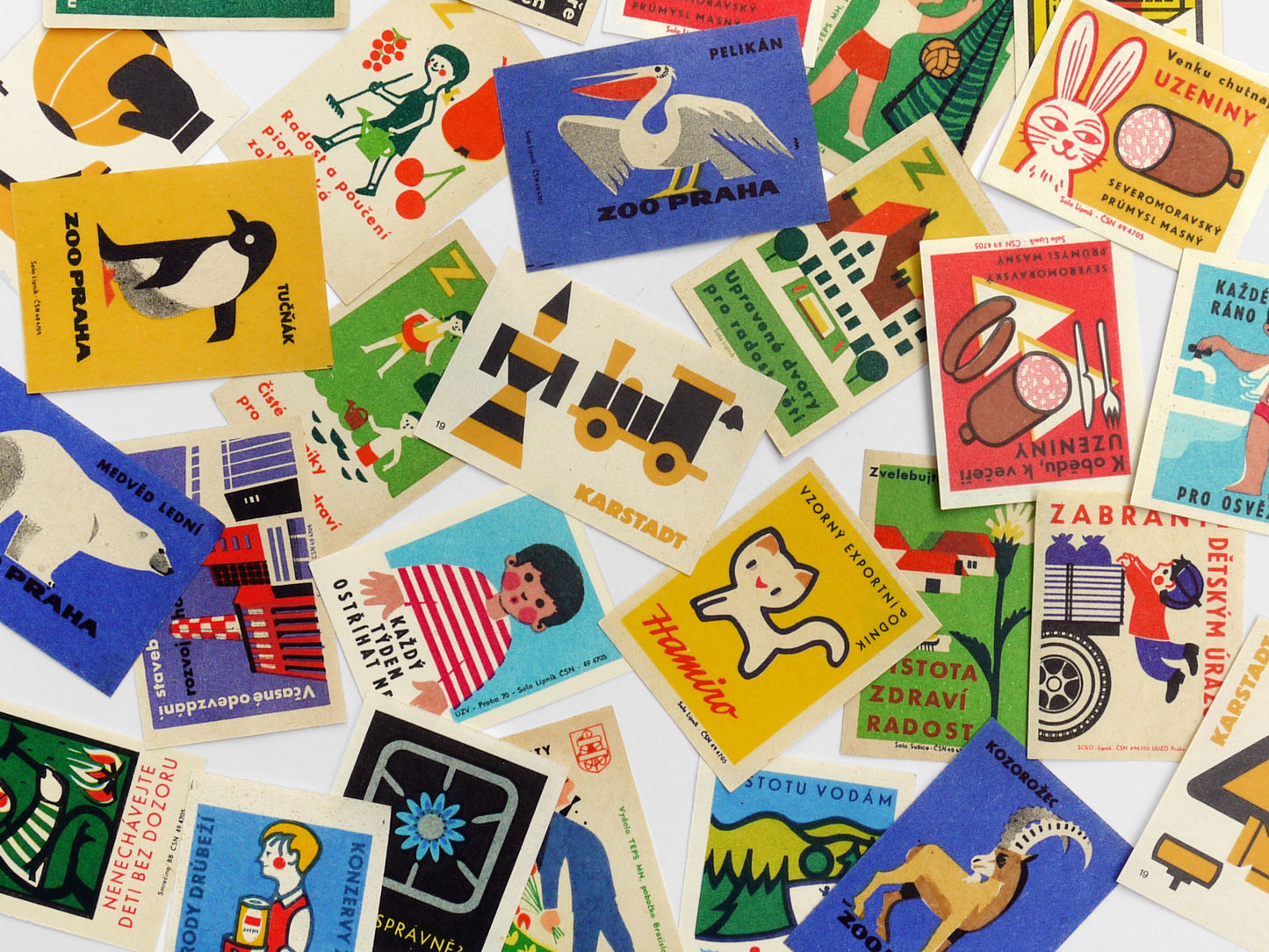 Czech Matchbox Labels (x8)
