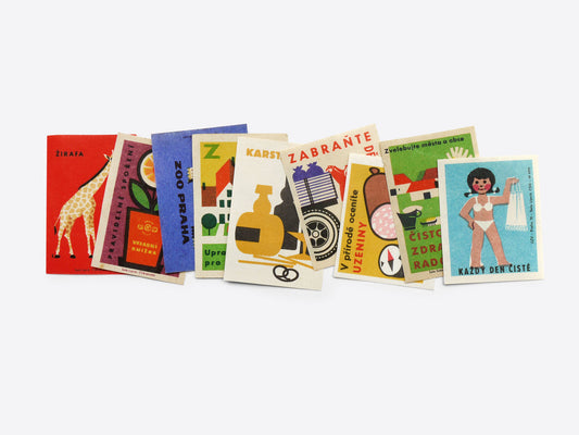 Czech Matchbox Labels (x6)