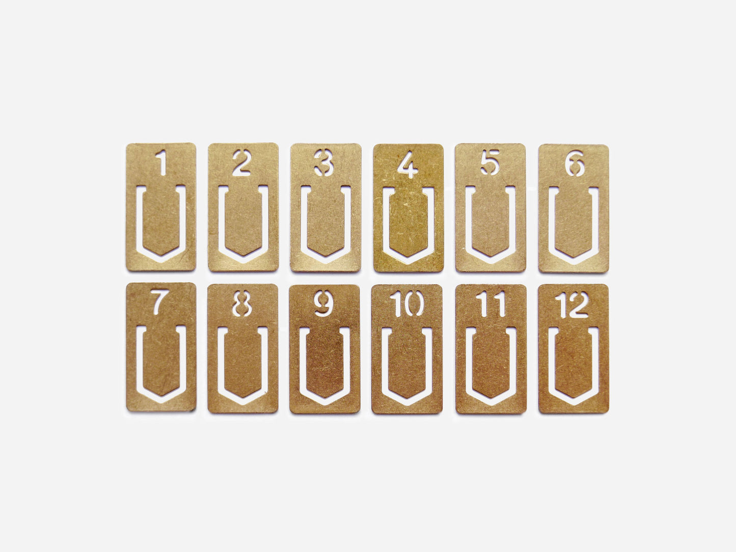 Brass Numbered Clips