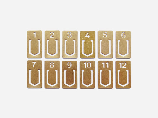 Brass Numbered Clips
