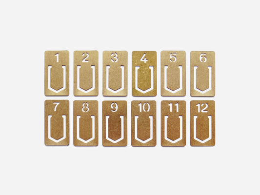 Brass Numbered Clips